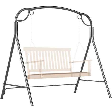 Outsunny soporte para columpio de metal estructura de columpio resistente con patas en forma de A carga 220 kg para jardín parque 172x126x170 cm