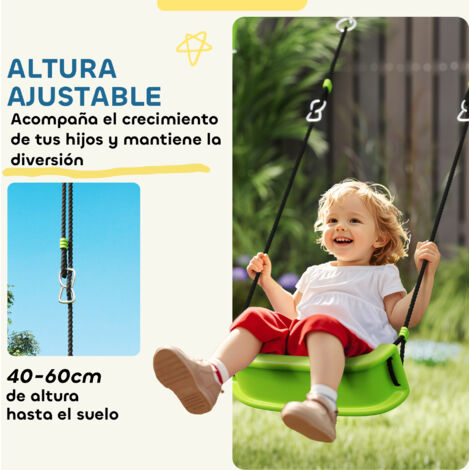 AIYAPLAY Cuerda De Escalada Con Columpio De Disco – Set Para árbol Con Mosquetón Y Correa, Plataforma Antideslizante, Soporta 50 Kg, Para Niños De 3 A 8 Años, Color Verde
