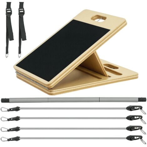 SPORTNOW kit de barra de pilates kit de pilates con 6 bandas elásticas tabla inclinada ajustable para entrenamiento de cuerpo completo en casa gris