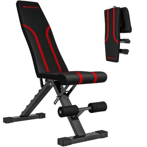 SPORTNOW banco de pesas ajustable banco de musculación plegable banco de abdominales para entrenamiento de cuerpo completo en hogar gimnasio negro (1/5)