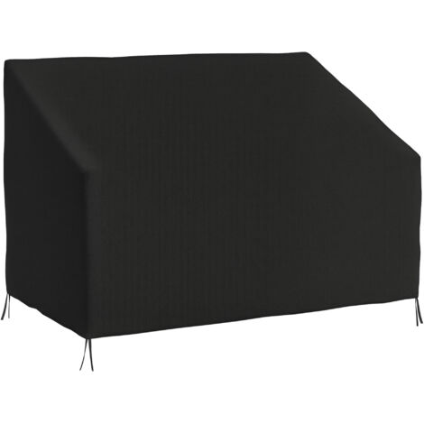 Outsunny funda para banco de jardín 2 plazas, funda sofá exterior impermeable, tela Oxford 600D con recubrimiento, 140x84x56/94 cm para terraza, negro