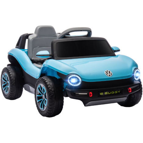 AIYAPLAY coche eléctrico para niños de +3 Años, Volkswagen E-Buggy, 12V, con mando a distancia 2,4 G, faros LED, música, USB, motor doble, azul