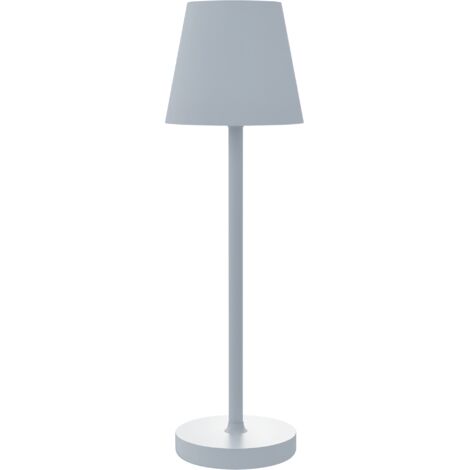 HOMCOM lámpara de mesita de noche inalámbrica, lámpara de mesa táctil con LED y USB-C, recargable, 3 temperaturas de color, Ø11,2x36,5 cm, gris