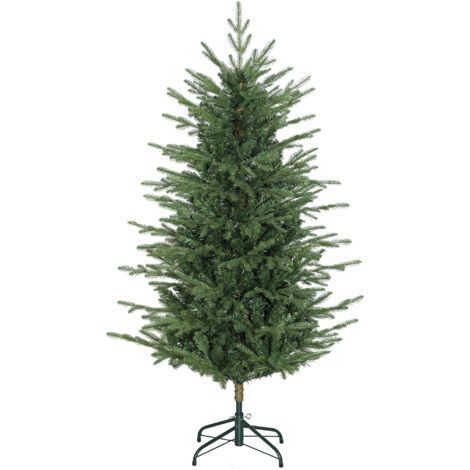 HOMCOM árbol de Navidad artificial 150 cm, árbol de Navidad con 1186 ramas densas, soporte metálico plegable, fácil montaje, para interior, verde (1/5)