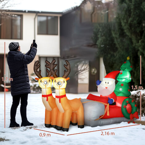 Decoración Navideña Inflable Con Muñeco De Nieve - 56 Cm, Iluminada, Ideal Para Porche, Jardín O Puerta Principal