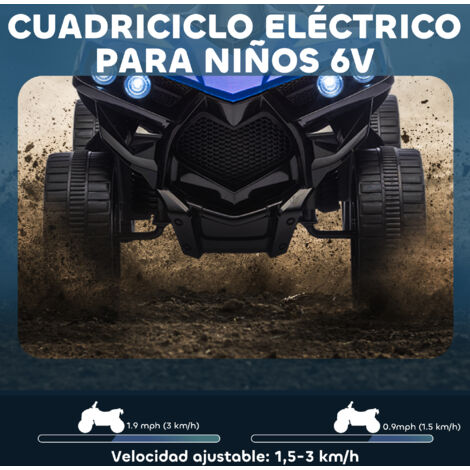 Quad Eléctrico Infantil AIYAPLAY 6V Con Luces Y Música Para Niños De 3 A 8 Años