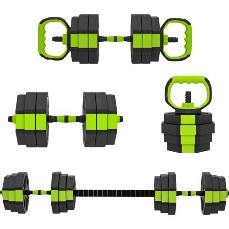 SPORTNOW juego de mancuernas ajustables, 4 en 1, 25kg, como kettlebell, barra, mancuernas o soporte para flexiones, para fitness, gimnasio en casa (1/5)