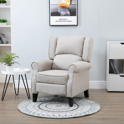 Sillón Relax con Reclinación Manual con Reposapiés Retráctil Arpillera