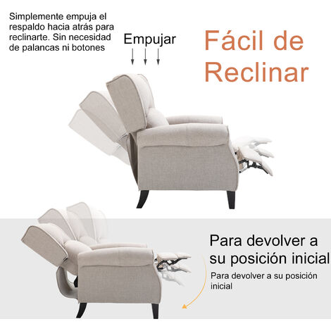 Sillón Relax con Reclinación Manual con Reposapiés Retráctil Arpillera