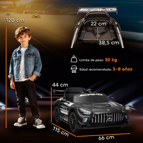 Coche Eléctrico Infantil Mercedes CLA45 AMG 12V Con Mando A Distancia 2.4GHz, Luces LED, Sonidos Y Arranque Suave – Para Niños De 1 A 4 Años (Negro)