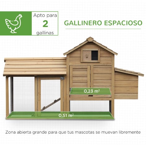 Gallinero Caseta gallinas Corral Madera con Zona abierta Nidos