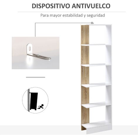 Estantería cubos acabado blanco artik/roble 136 cm(alto) 72 cm(ancho) 33  cm(fondo).