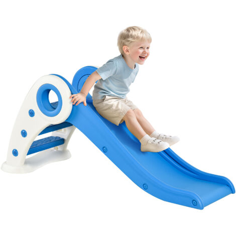 Tobogán Infantil para Niños de 18-36 Meses Plegable con Escalera y Rampa 120x50x56 cm Azul