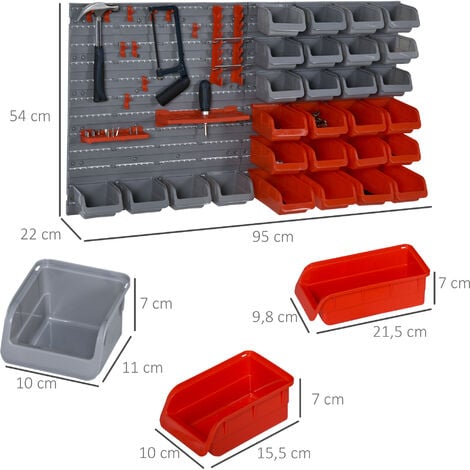 Organizador de herramientas de pared con 31 elementos - panel de pared para  organizar herramientas, gavetas apilables extraíbles con apertura frontal,  estantería mural para ordenar piezas