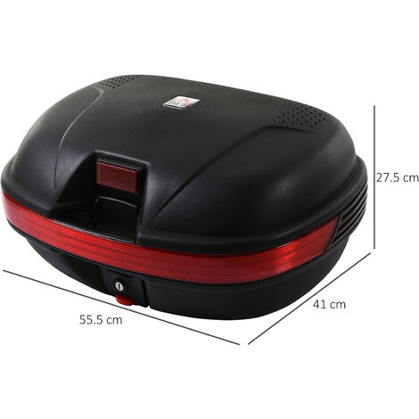 HomCom® Baúl Moto Universal 30 L + Llaves y Accesorios Equipaje
