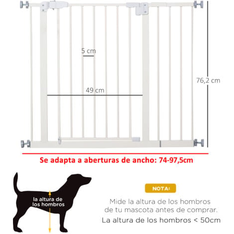 Barrera de seguridad metálica puerta para perros con longitud ajustable  sistema de cierre automático para escaleras