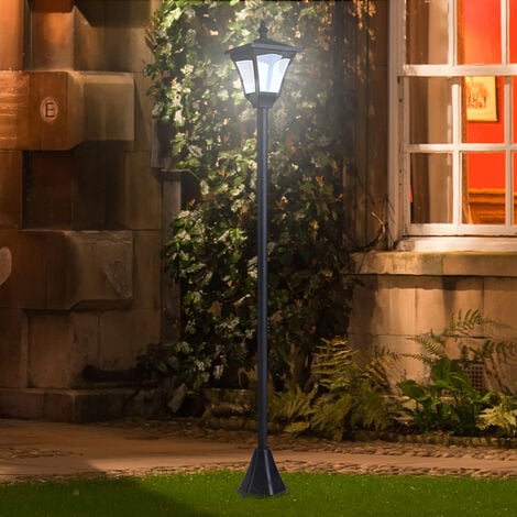 Farola solar LED para jardín Luxform Casablanca negro jardín