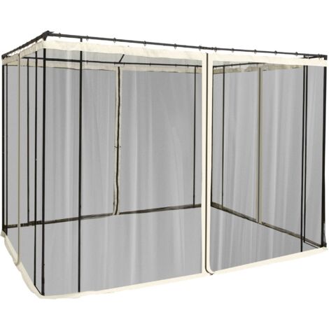 4 Paneles Laterales 302x207 cm para Carpa de Jardín Mosquitera con Cremalleras