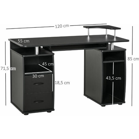 Mesa de Ordenador PC 120 cm Mesa Escritorio de Oficina con