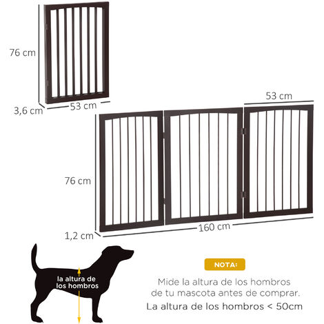 Barrera de seguridad para perros plegable de 3 piezas 203x2x74cm