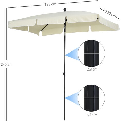 vidaXL Paraguas blanco 130cm