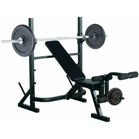 Banco de Pesas Entrenamiento Musculación Fitness Regulable 175x98x130cm