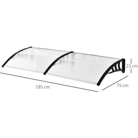 Outsunny Tejadillo de Protección 200x100 cm Marquesina Exterior para  Puertas y Ventanas contra Sol y Lluvia con Soporte de PP Policarbonato  Transparente