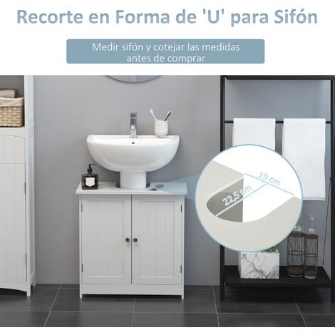 Mueble Armario para Debajo del Lavabo con 2 Puertas para Cuarto de