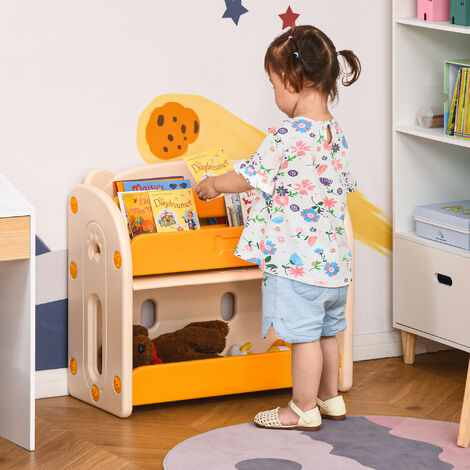 HOMCOM Mueble Infantil Librería Estantería para Niños con 2
