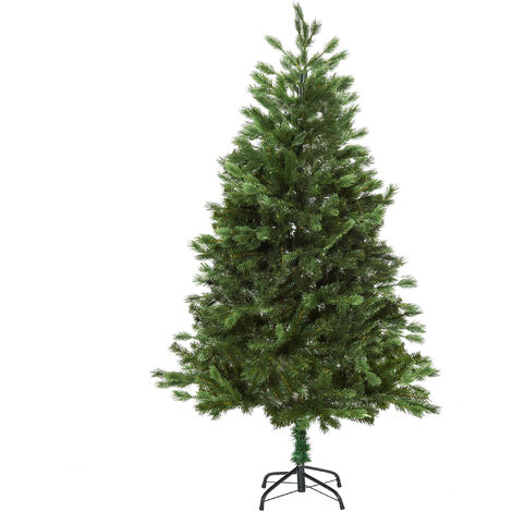 Árbol de Navidad Ø105x210 cm Artificial con 934 Ramas PE Tridente y PVC Individual y Base Plegable Árbol Navideño Decorativo Exteriores Interiores