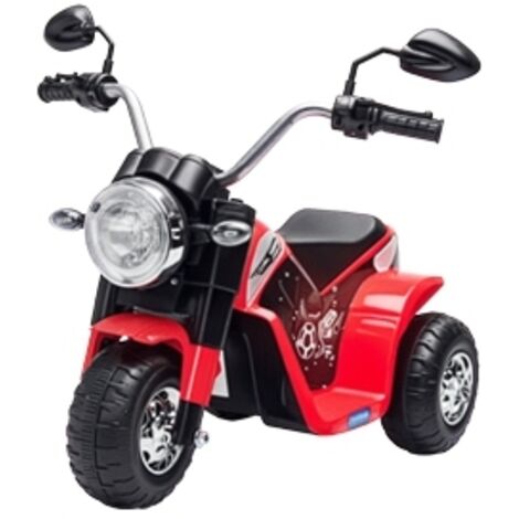 Moto Eléctrica Infantil con 3 Ruedas Triciclo a Batería 6V para Niños de 18-36 Meses con Faro Bocina Neumática y Velocidad de 2 km/h 72x57x56 cm