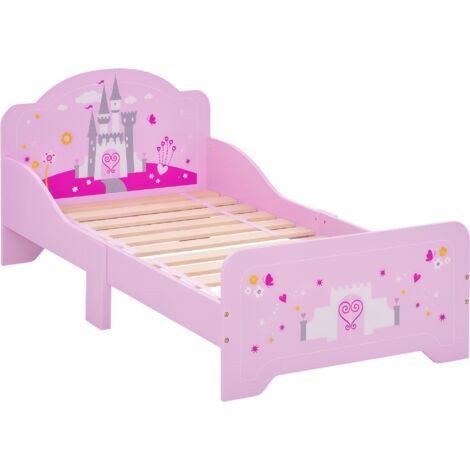 Cama Infantil para +3 Años Cama para Niños de Madera con Barreras de Protección Carga Máx. 50 kg 143x73x60 cm (1/5)