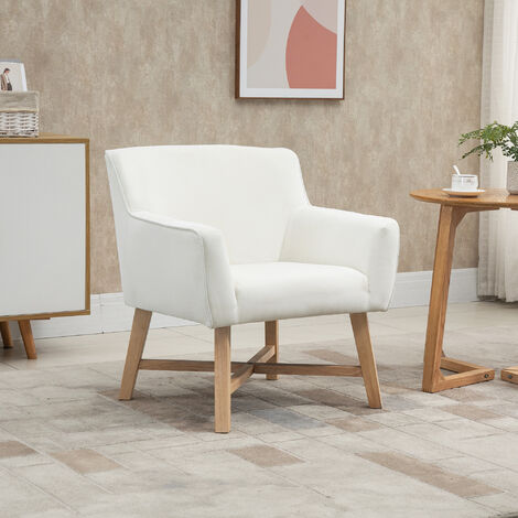 Butaca de Salón Tapizada en Terciopelo Sillón Relax con Asiento Reposabrazos Acolchados Patas de Madera y Base Cruzada para Dormitorio 67x65x74 cm