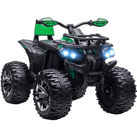 Quad Eléctrico 12V para Niños +3 Años con Faros Música Neumáticos de Suspensión Botones Avance y Retroceso Vehículo Eléctrico a Batería 100x65x73 cm