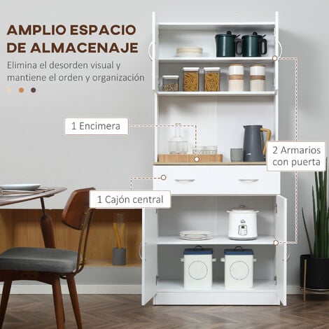 Alacena Cocina Melamina Mueble Estantes Regulables 4 Puertas