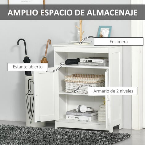 Yaheetech Mueble de Baño Auxiliar Armario Baño de Suelo con Cajón y Puertas  Mueble de Cocina con Estante Ajustable 75 x 30 x 80 cm Blanco