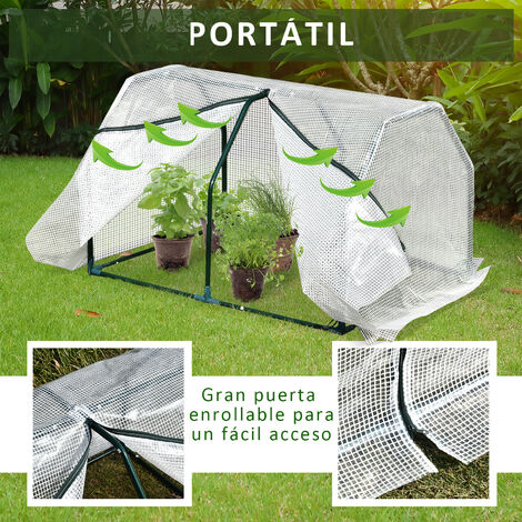 Invernadero de Terraza 100x70x60 cm Vivero Casero Pequeño de Jardín con  Cremallera para Cultivos Plantas Flores