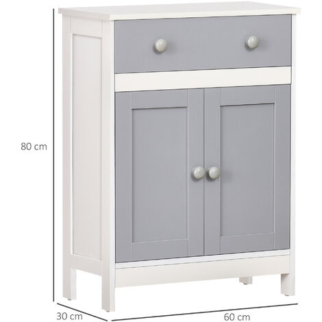 Mueble auxiliar de cocina Homcom 3 armarios+1 cajón blanco