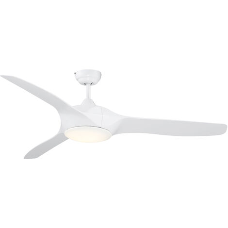 Ventilador de Techo Ø132 cm con Luz LED Mando a Distancia 3 Aspas Reversibles 6 Velocidades y Temporizador Silencioso para Dormitorio Salón