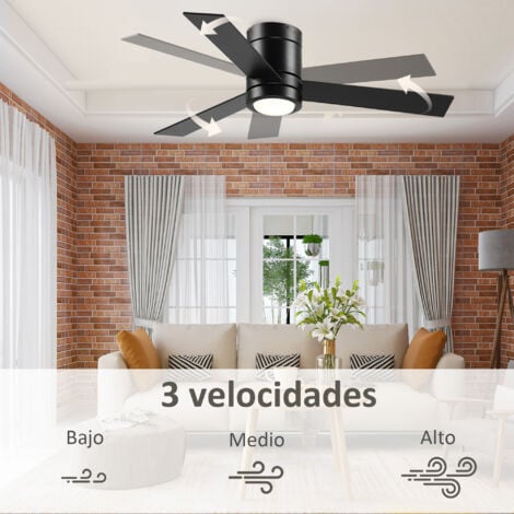 HOMCOM Ventilador de Techo 48W con Luz LED Mando a Distancia 112