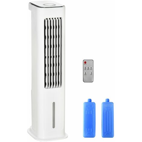 Climatizador Evaporativo 75W Altura 86cm Oscilante Control Remoto Depósito 5L 3 Modos 3 Velocidades Temporizador 12h Pantalla LED Táctil 23x29x86 cm