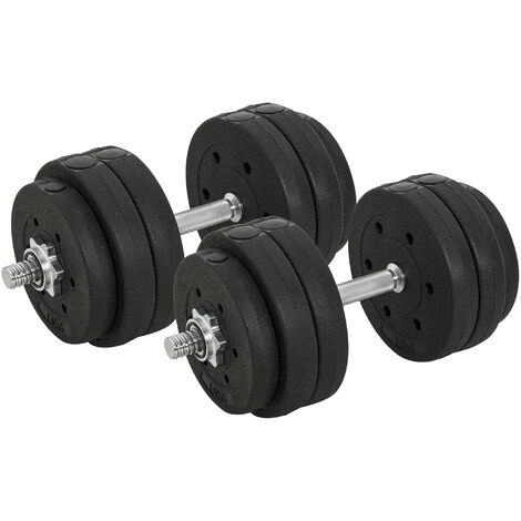 Juego de Mancuernas Ajustable 30KG con Barra de Conexión de Acero y Discos Desmontable Juego de Pesas para entrenamiento en Casa Gimnasio Oficina