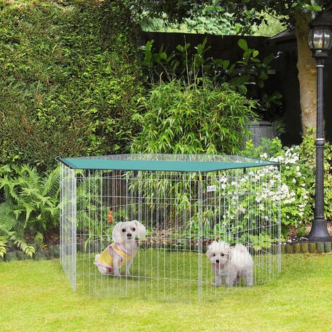 Parque de Juegos para Perros 6 Paneles 59x60 cm Plegables Valla Metálica para  Mascotas con Puerta