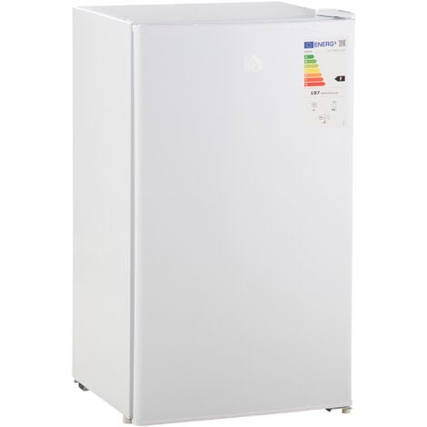 Mini Refrigerador 91L de Capacidad Nevera Eléctrica Pequeña con Estante  Ajustable Compartimento Congelador Puerta Reversible Silencioso