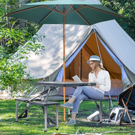Mesa plegable con 4 taburetes Aktive Camping, Mesa plegable