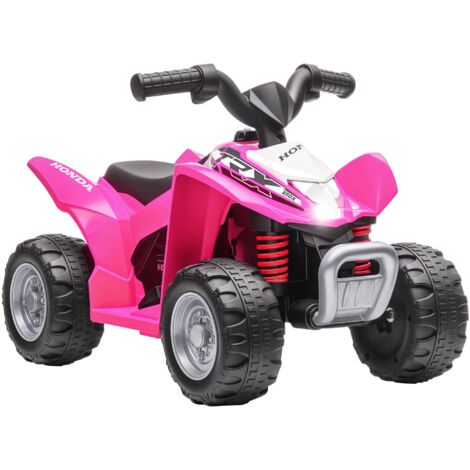 Quad Eléctrico para Niños 18-36 Meses Vehículo Eléctrico a Batería 6V Infantil con Faros LED Bocina Velocidad 2,8 km/h Avance 65,5x38,5x43,5cm