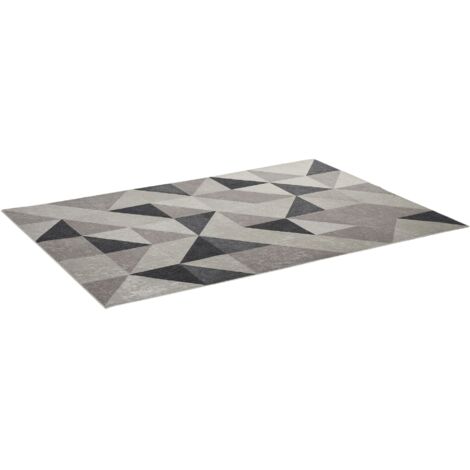 Alfombra de Salón Moderna Terciopelo Diamante 230x160 cm Alfombra Geométrica con Base Antideslizante para Dormitorio Oficina Estudio