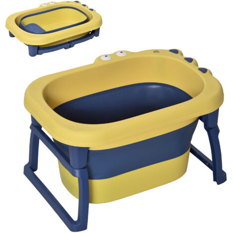 Bañera Plegable para Bebé de 0-6 Años 105L Bañera Portátil para Niños con Patas Antideslizantes y Orificio de Drenaje Carga 50 kg 75,3x55,4x43 cm