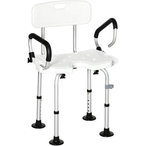Silla ducha personas mayores silla para ducha taburete de ducha antideslizante con altura ajustable y apoyabrazos regulable carga 136 kg