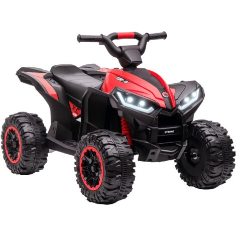HOMCOM quad eléctrico para niños de 3-5 años vehículo eléctrico a batería 12V con 2 motores faros bocina música avance y retroceso 83x53x55,5 cm